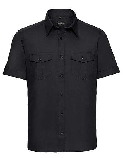 Men´s Roll Short Sleeve Fitted Twill Shirt