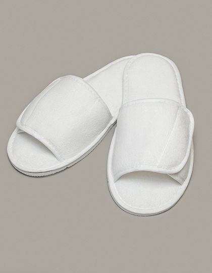 Open Toe Slipper With Hook And Loop Fastening
